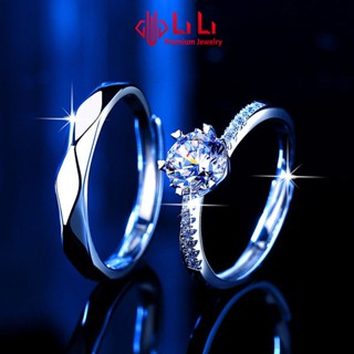 Nhẫn bạc cặp đôi LiLi S925 đính kim cương Moissanite cao cấp Theophilus LILI_672438