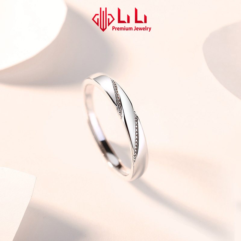 Nhẫn bạc cặp đôi LiLi S925 đính đá CZ cao cấp All Of Love LILI_614281 | BigBuy360 - bigbuy360.vn