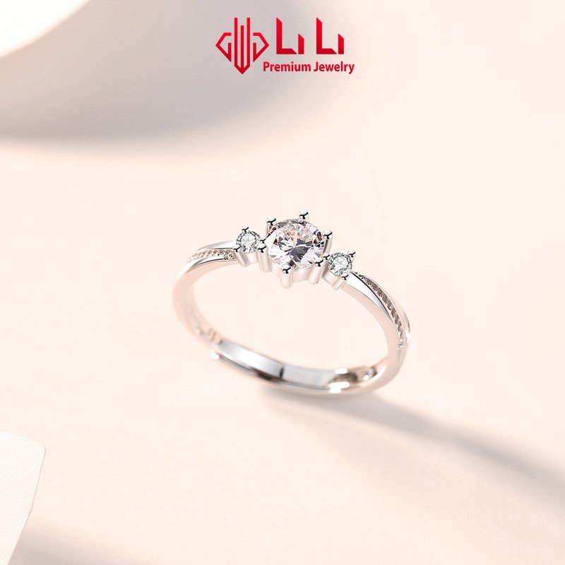 Nhẫn bạc cặp đôi LiLi S925 đính đá CZ cao cấp All Of Love LILI_614281 | BigBuy360 - bigbuy360.vn
