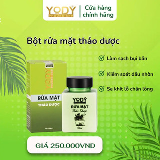 Bột Rữa Mặt Thảo Dược Yody Phương Anh làm sạch da nhờn, mụn
