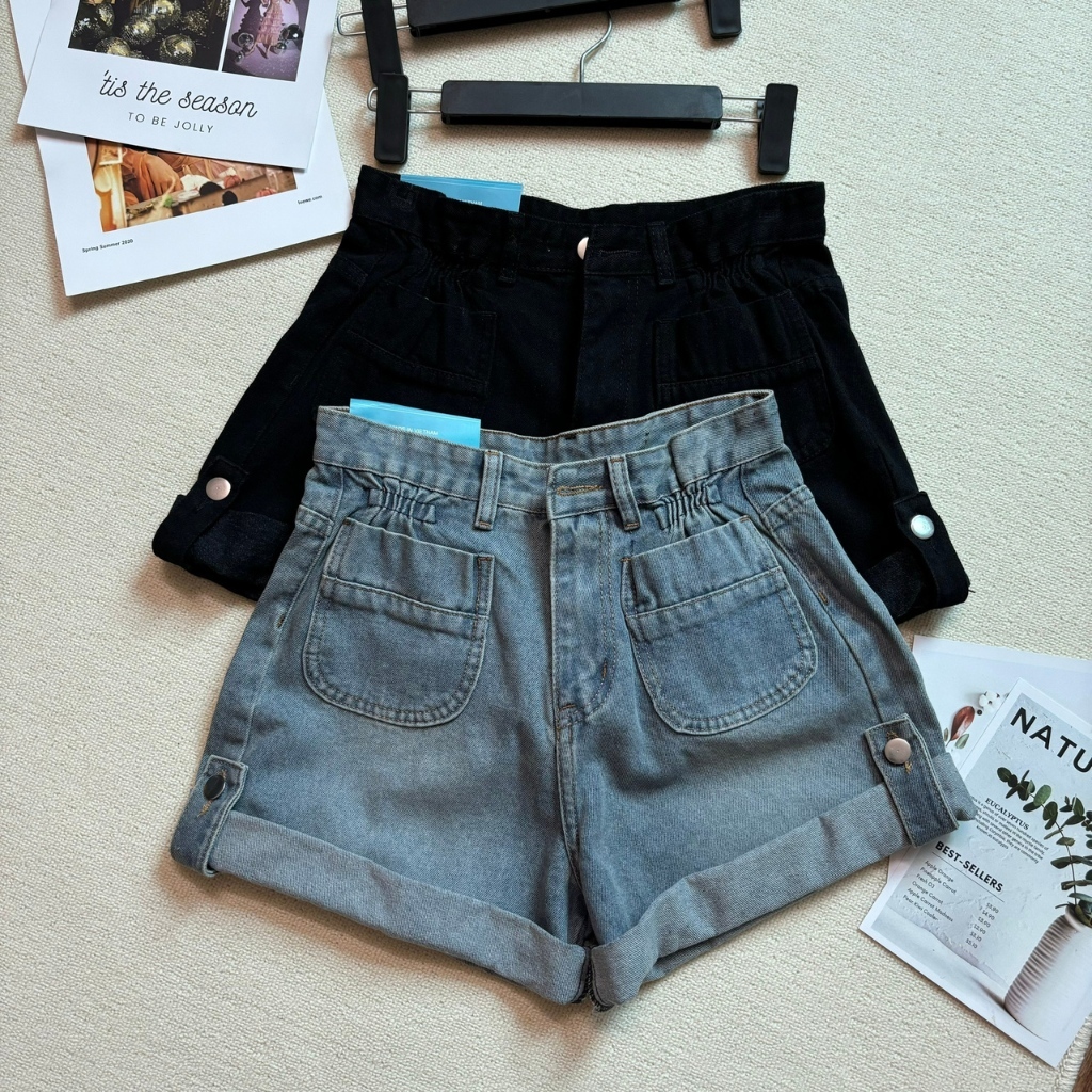 Quần đùi jean nữ,quần short bò gập gấu dễ phối đồ HK2 | BigBuy360 - bigbuy360.vn