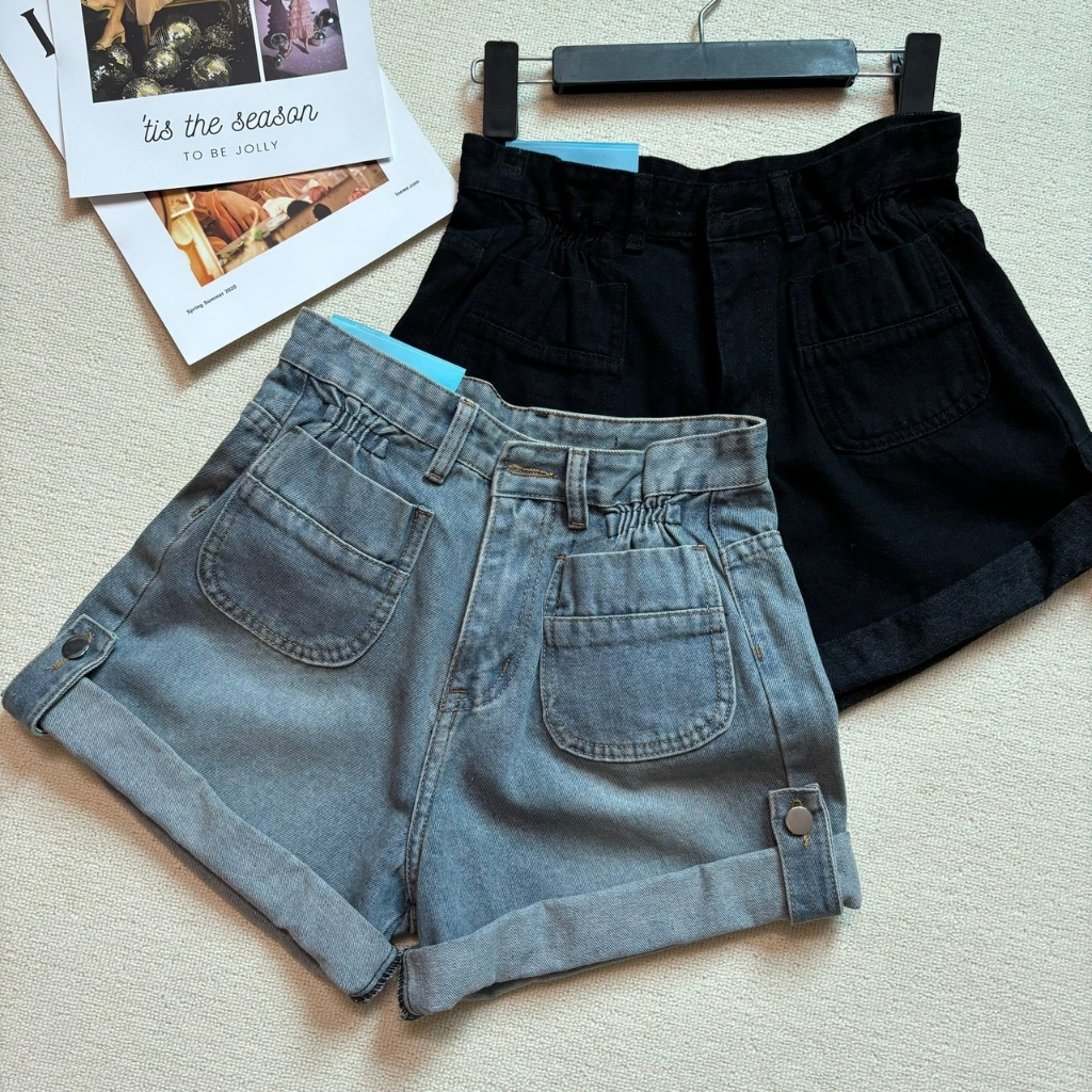 Quần đùi jean nữ,quần short bò gập gấu dễ phối đồ HK2 | BigBuy360 - bigbuy360.vn