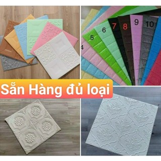 [ GIÁ SỈ 7,8 ] Xốp dán tường , miếng dán tường combo 10 tấm xốp giả gạch , kích thước 70x77x0,4li giá 95000₫