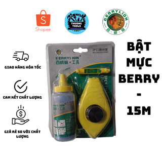Dây bật mực 15m + lọ mực + hạt thủy chuẩn Berrylion | Dụng cụ đo đạc sửa chữa tiện ích.