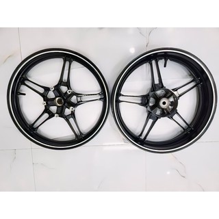 1 cặp mâm zin trước sau cũ 90% màu đen xe exciter 150 155
