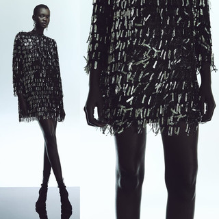 Đầm sequin zara dài tay xuất xịn