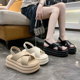 Sandal nữ thời trang quai da mềm đế cao cá tính mã L01