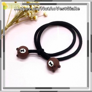Dây thun cột tóc hình gấu nâu, buộc tóc họa tiết hoạt hình ngộ nghĩnh