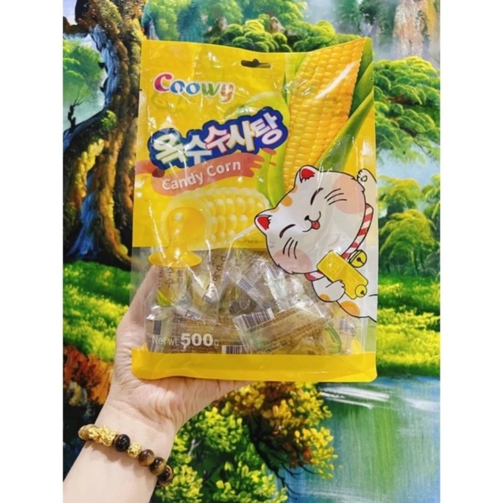 Gói 500g Kẹo Ngô dẻo nhân chảy trong suốt thương hiệu COOWY Đài Loan - Kẹo bắp dẻo - đồ ăn vặt nội địa