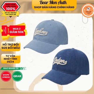 Mũ Lưỡi Trai MLB Culsive Lettering Denim Unstructured Ball Cap New York Yankees LA Dodgers 3Acpvd14N Denim Màu Xanh