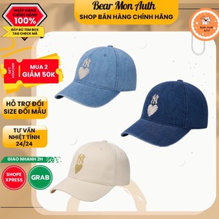 Mũ lưỡi trai mlb denim heart unstructured ball cap new york yankees 3acph014n màu xanh navi trắng