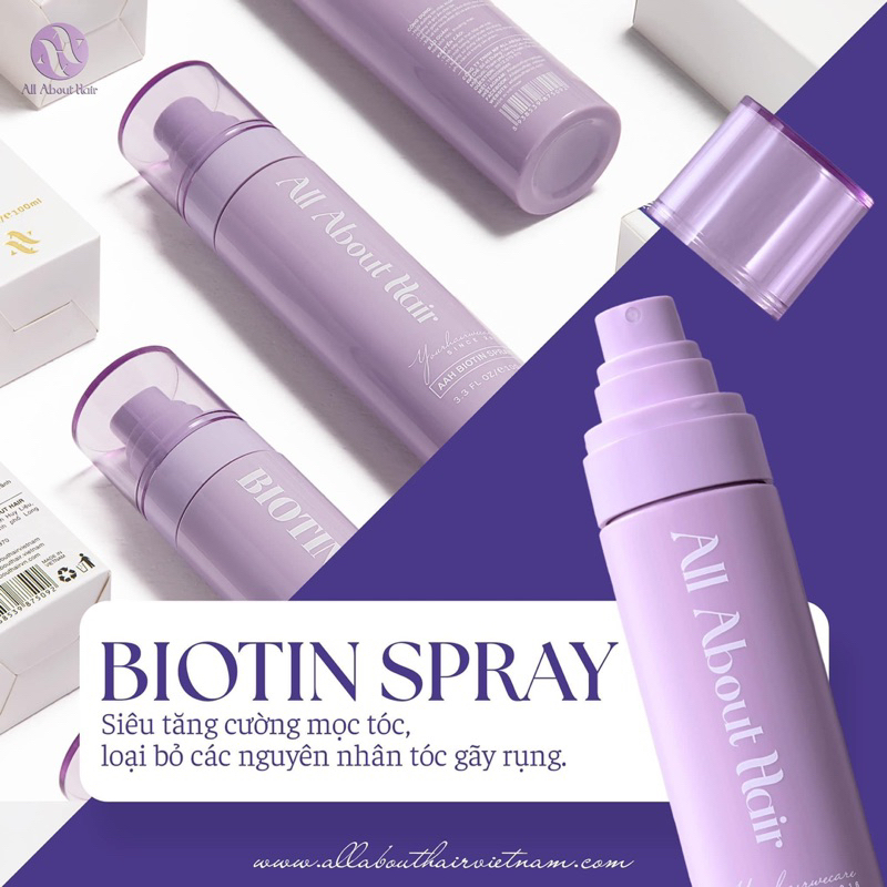 Xịt dưỡng BIOTIN AAH SPRAY - 120ml ( Tặng 1 xịt Biotin 50ml )