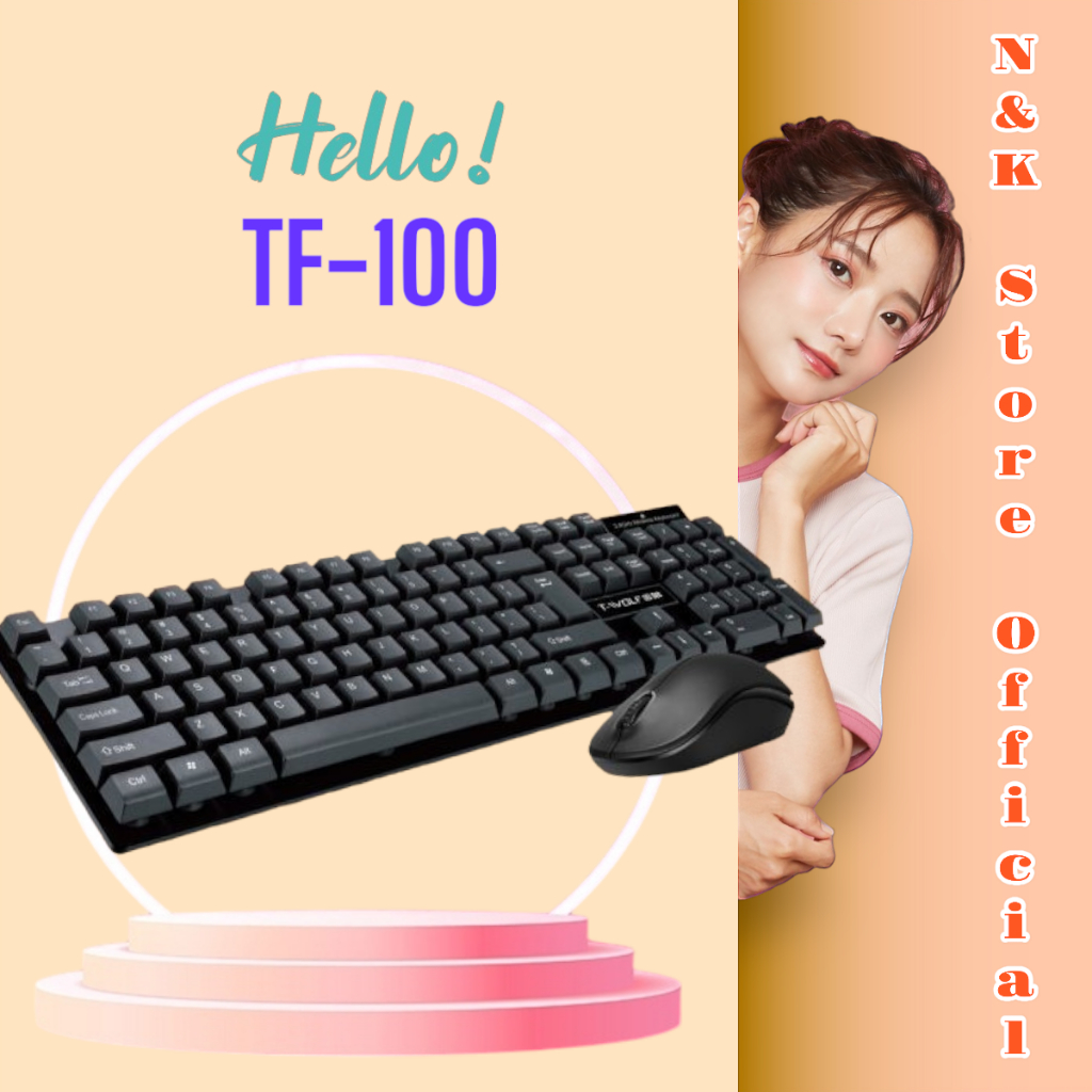 Combo bàn phím chuột không dây siêu êm siêu bền T-WOLF TF-100 (kèm pin AA) | BigBuy360 - bigbuy360.vn