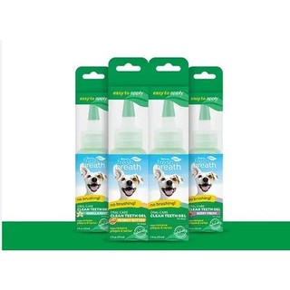Gel vệ sinh răng miệng bong cao răng, khử hôi miệng cho Chó Mèo TropiClean Fresh Breath Clean Teeth Oral Care 59ml