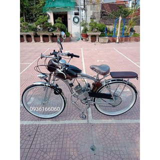 Xe đạp vua gắn máy - động cơ 2 thì 50cc chạy xăng pha nhớt " xế cổ sang xịn độc lạ "