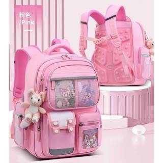 Ba lô đi học cho bé lớp 3- lớp 6 chống gù đệm vai tặng kèm móc khóa sticker 118