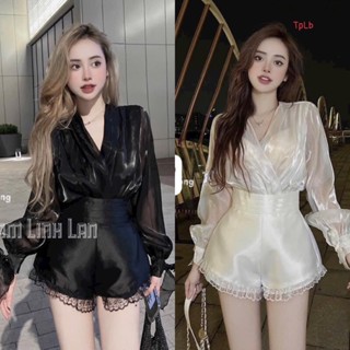 sét bộ đùi sơ mi tơ áo vạt chéo quần tapa hot