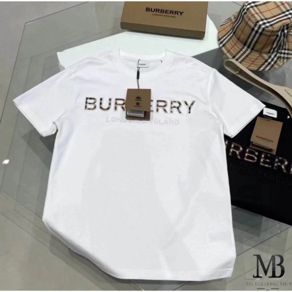 Áo Phông Burberry Logo Thêu Cực Nét Chất Liệu Cotton Co Giãn Hottrend 2024 - Áo Thun Nam Nữ