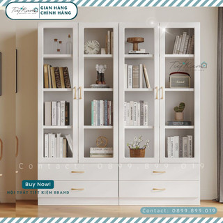 Tủ trưng bày màu trắng đựng sách mỹ phẩm và túi xách TK2CT2203 | Nội Thất Tiết Kiệm