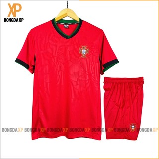 Áo Bóng Đá Bồ Đào Nha Đỏ 2024, Đồ Đá Banh Vải Thun Lạnh Cao Cấp