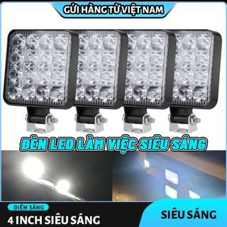 48W Đèn LED Thanh Worklight Mini 16SMD Vuông Tròn Đèn Làm Việc 12V Ánh Sáng Tự Động đèn Sương Mù Tắt Đường Cho Đèn Trợ