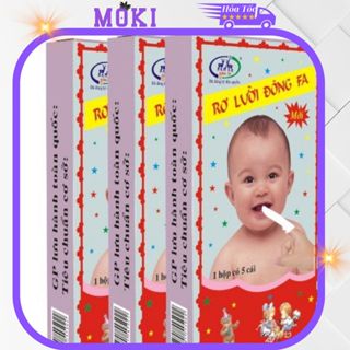 Rơ lưỡi Đông Fa cho bé 1 hộp 5 cái gạc rơ lưỡi đông pha an toàn cho bé shop Moki Store