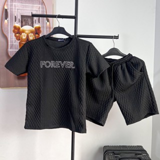 Bộ quần áo thời trang nam nữ in dập nổi, thêu họa tiết , chất vải thun xốp dập nổi thoáng mát K_N LUXURY