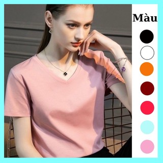 Áo thun trơn Uni Cổ Tim- Cổ Tròn Chất vải Cotton mịn mát