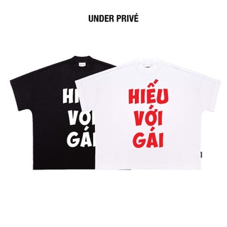 Áo thun big boxy under "hiếu với gái" - uts034