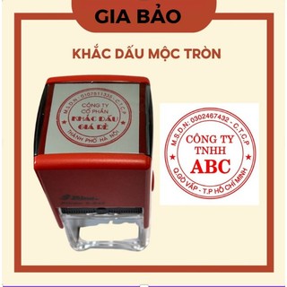Khắc dấu, dấu mộc tròn công ty hiệu shiny printer s-542 làm theo yêu cầu liền mực siêu nét rõ chữ