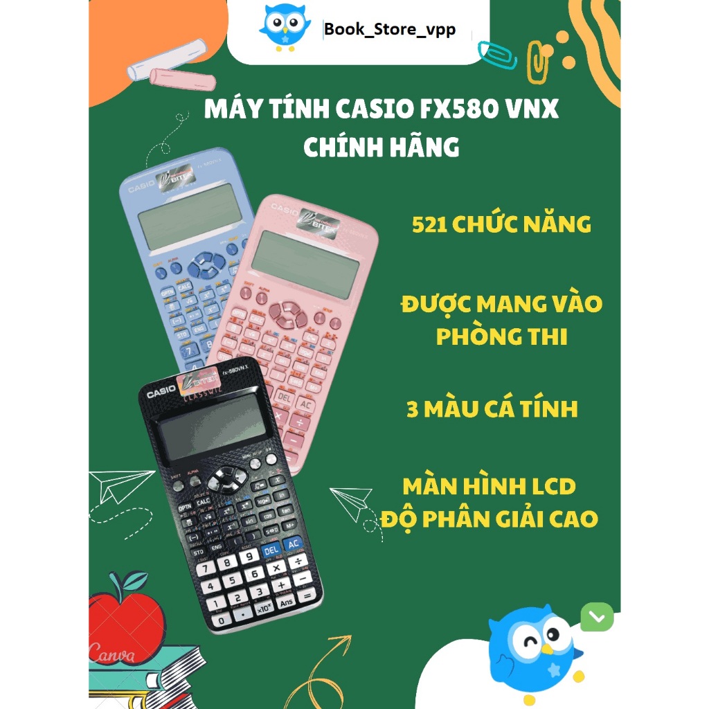 Máy tính kỹ thuật 580VN casio 521 chức năng