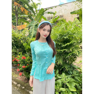 Bộ bà ba gấm, bà ba truyền thống cổ tròn, bảng màu 2, áo kèm quần