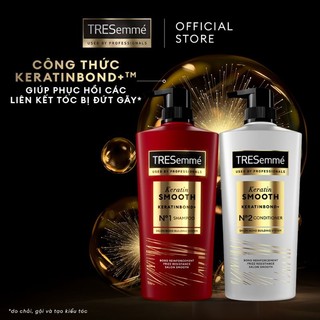 Combo Dầu gội và Dầu xả TRESemmé Keratin Smooth Keratin Bond+ Ủ tóc TRESemmé