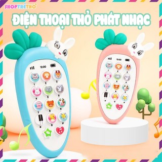 Đồ chơi điện thoại thỏ cà rốt có đèn và nhạc vui nhộn TẶNG KÈM PIN VÀ DÂY ĐEO cho bé