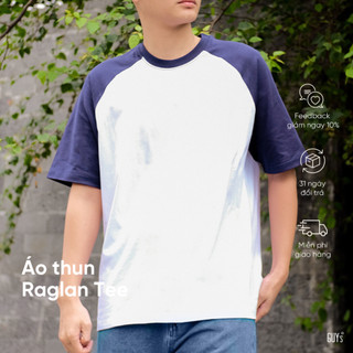 Áo Thun TROY RAGLAN TEE GUY's Closet - Áo Phông Nam Nữ Thiết Kế Unisex Tay Lỡ 2 nửa Raglan Vải Cotton, Co giãn 4 chiều