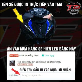 Tem Sirius RC Ver 2 Đen phối đủ màu