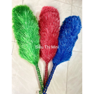 Chổi Cước Nilông Quét Bụi 1 Màu Đồng Dài 60cm - Loại Tốt, Cán Cước Móc Chắc Chắn