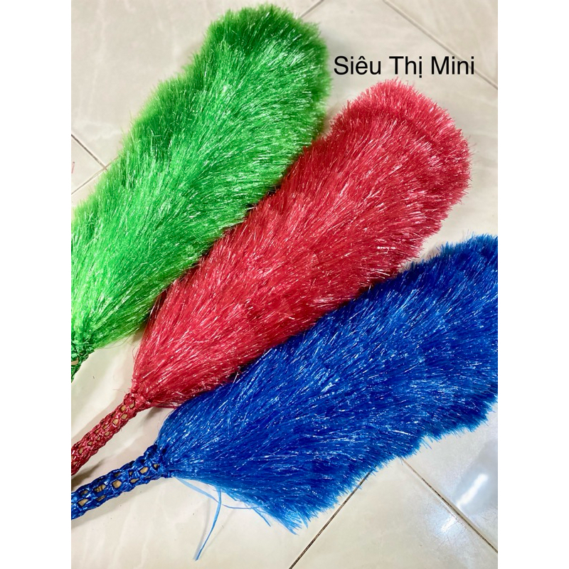 Chổi Cước Nilông Quét Bụi 1 Màu Đồng Dài 60cm - Loại Tốt, Cán Cước Móc Chắc Chắn