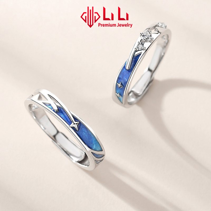 Nhẫn bạc cặp đôi LiLi S925 đính đá CZ cao cấp mưa sao băng tình yêu Makenzie LILI_683215 | BigBuy360 - bigbuy360.vn