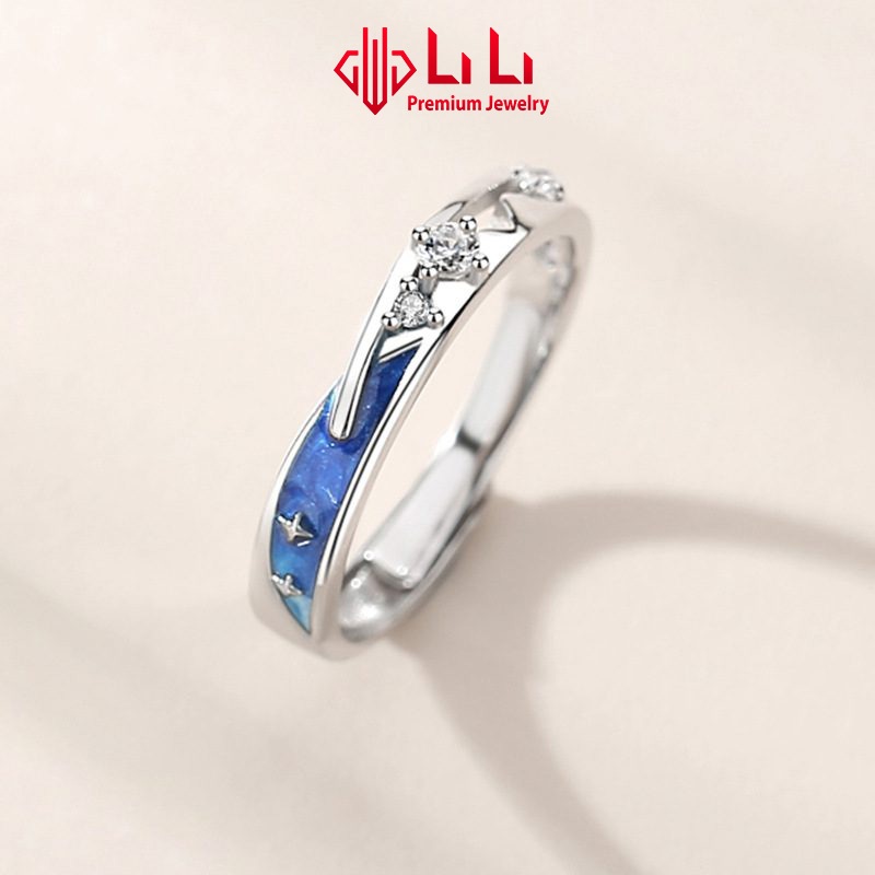 Nhẫn bạc cặp đôi LiLi S925 đính đá CZ cao cấp mưa sao băng tình yêu Makenzie LILI_683215 | BigBuy360 - bigbuy360.vn