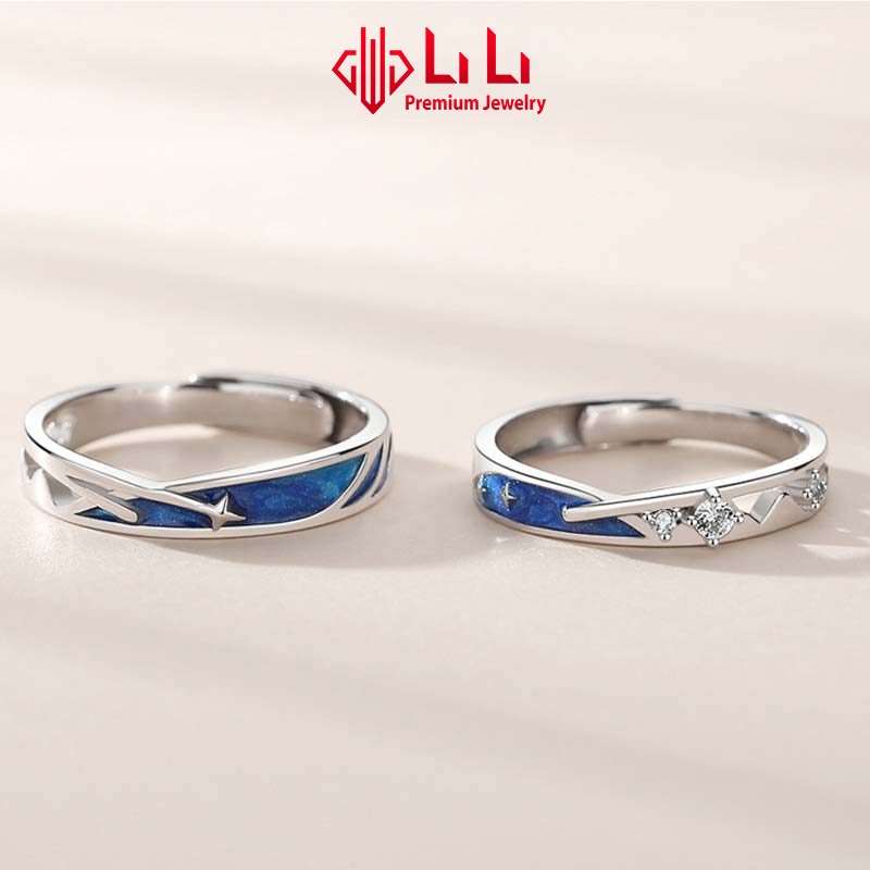 Nhẫn bạc cặp đôi LiLi S925 đính đá CZ cao cấp mưa sao băng tình yêu Makenzie LILI_683215 | BigBuy360 - bigbuy360.vn