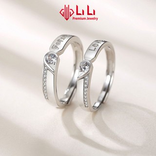 Nhẫn bạc cặp đôi LiLi S925 đính đá CZ cao cấp 2 nửa trái tim Forever Love LILI_834822