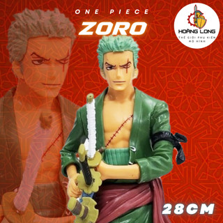 Mô hình Zoro 28cm, figure One Piece, quà tặng Sưu tầm Độc đáo, trang trí PC, bàn làm việc (phụ kiện Hoàng Long)