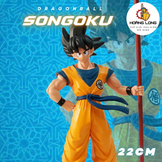 Mô hình Dragonball, nhân vật Son Goku cầm gậy, figure 7 Viên Ngọc Rồng, không kèm hộp, trang trí PC, bàn làm việc