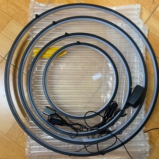 Vòng tròn đèn led, vòng hào quang trang trí tiểu cảnh, tượng phật, lũa