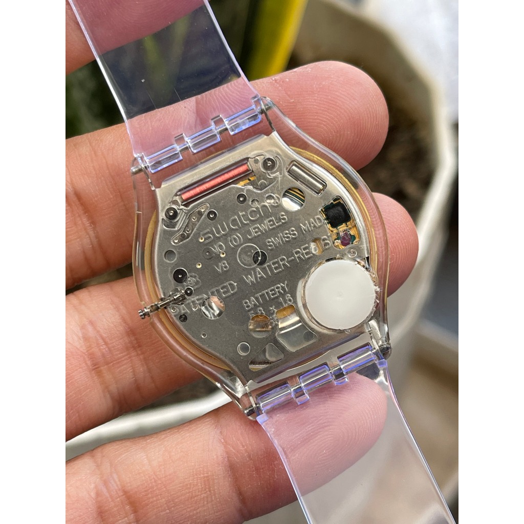 Đồng hồ nữ S.watch siêu mỏng mặt đen Thuỵ Sĩ chạy pin hàng Si