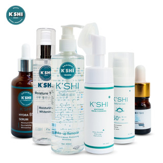 Bộ chăm sóc da k'shi, sữa rửa mặt, kem chống nắng, toner, tẩy trang, serum b5 dưỡng trắng phục hồi, serum mụn kshi