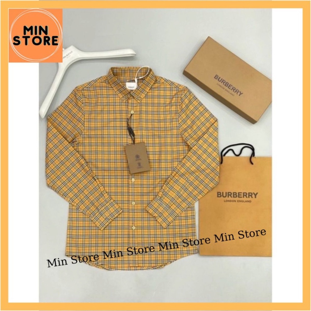 Áo Sơ Mi Dài Tay BBR Kẻ Ô Nhỏ Thời Trang Nam Nữ Vải Lụa Hàng Siêu Cấp Dành Cho Các Boy Phố Đi Chơi Hottrend 2024