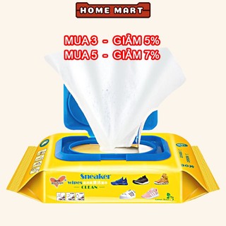 Combo 5 gói khăn giấy lau giày sneaker, gói 30 miếng giấy ướt lau giày, túi xách giày dép, vệ sinh giày túi xách balo