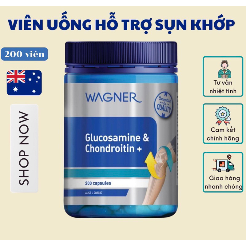 Hộp 200viên Glucosamine + Chondroitin By Wagner - Hàng Úc